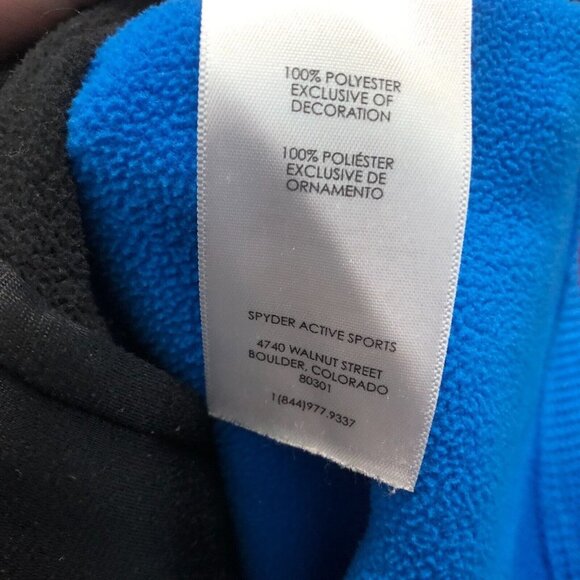 Spyder Boys Raider Sweater M 10/12 Blue Black Full Zip Pockets Jacket Outerwear - Picture 9 of 10